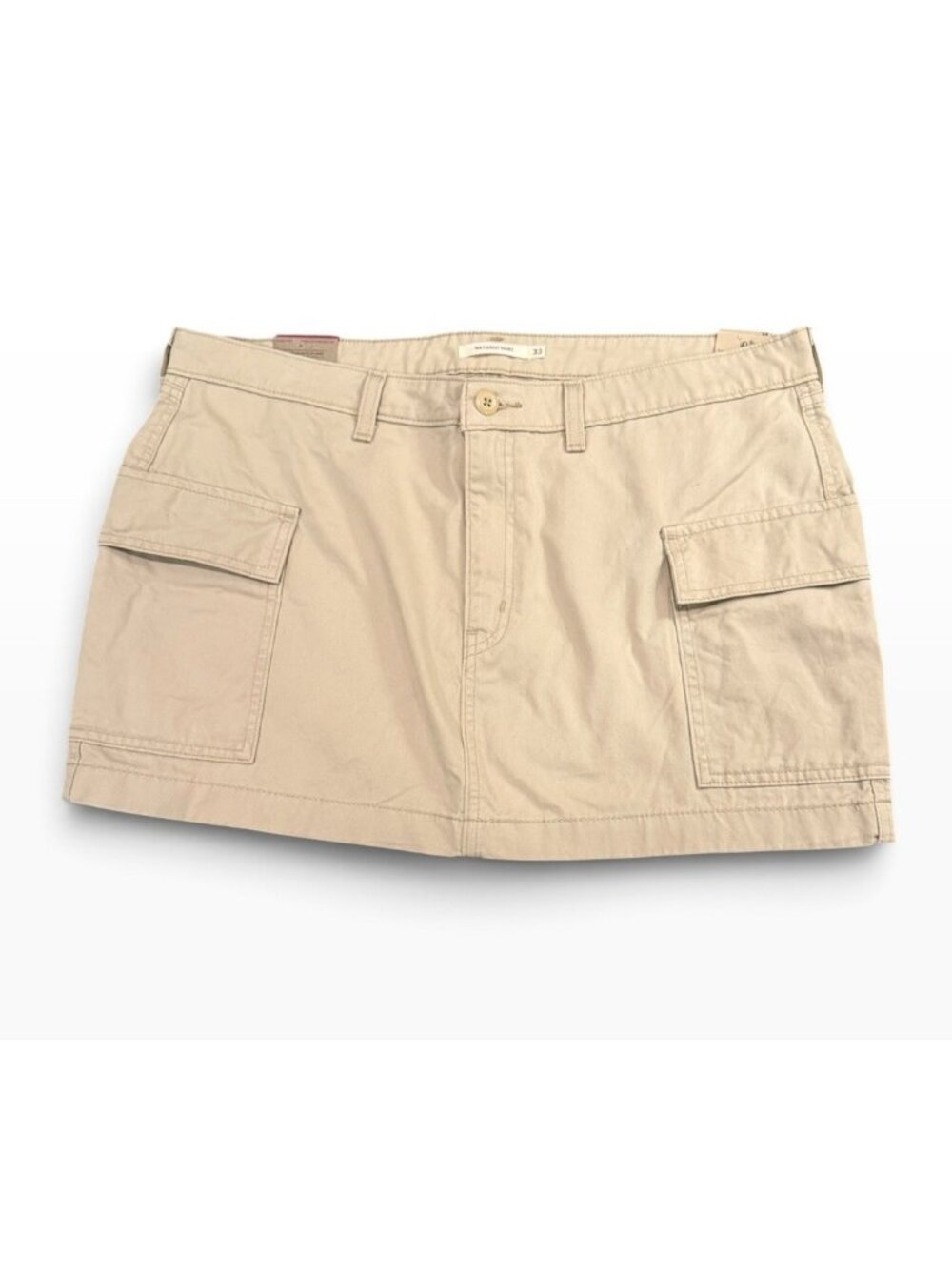Levis 94 Cargo Mini Skirt Tan Khaki Utility Mid Rise Size 33 New *T13